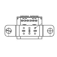 Adam Tech USB-C32-S-RA-WF-BK-CS43-TR ຮັບສະຕິເຄື່ອງ USB C 3.1 Receptacle, R/A SMT, 24P, CH 1.93mm, Mounting Flange