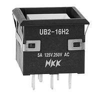 NKK Switches UB216KKW016CF ປຸ່ມກົດສະຫນອງ ON-ON SOLDER ແດງ/ຂຽວ LED ເພີ່ມເພີ່ມ 5A