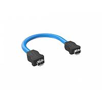 Amphenol Commercial Products ND9-ACL2-50A ສາຍສະເພາະ Cat 6a, ສາຍສະເພາະສູ່ສາຍ, ອິກເຊບຕເຄັວເຖິງອິກເຊບຕເຄັວ, ກະແຈ A, 0.5m, 26AWG 8 ສາຍ, PVC, Cat 6A, ທອງ 8u