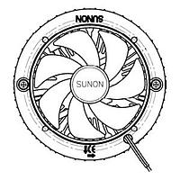 Sunon LA003-015A82DN Fansinks LED Fansink, ໂມດູນລະບາຍຄວາມຮ້ອນ, 86x40.4mm ຮອງວົງ, 12VDC, 0.34W, 16.5dBA, Vapo