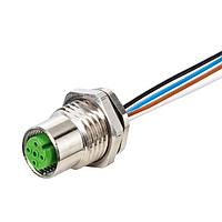 Murrelektronik 7000-17185-9730050 ຕົວເຊື່ອມ M12 ປະເພດຜູ້ຍິງ FLANGE PLUG A CODED REAR MOUNT, ສາຍ PP 8x0,25 0.5m