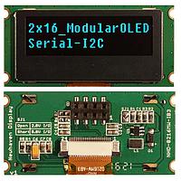 Newhaven Display NHD-0216MW-IB3 ຈໍ OLED OLED 2 X 16 ຕົວອັກສອນ I2C MPU