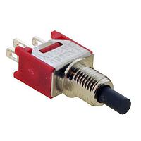 E-Switch 800CSP1B5M1QE ປຸ່ມກົດສະຫນາມມາດຕະຖານ, SPDT, ປິດ-(ປິດ), ຕິດບົດແຜງ, ດ້ານຫຼັງ, ສີດໍາ