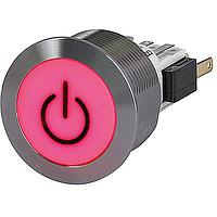 Schurter 3-145-781 ປຸ່ມກົດສະຫນອງ MSMII-22 ສະຫນອງ, ສະຫນອງຊົ່ວຄາວ, NO/NC SPDT, ກະວດໄຟຟ້າ 100mA, ສະຫນາມສະແດງແສງສີແດງ