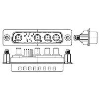 Molex / FCT 173107-0277 Mixed Contact D-Sub Connectors FCT ML DSUB STR PC PLG 9W4 W/SNAPIN