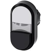 SIEMENS A6X30136637 ປຸ່ມກົດແບບແກ້ວ/ຍົວ TWIN PUSHBUTTON. ສີຂາວ. ສີດຳ