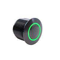 E-Switch PVA6RE24241 ຕ້ານການທຳລາຍ Anti-vandal, SPST, Off-(On), ຕິດຕູ້, ດ້ານໜ້າ, ເງິນ, LED, ສີຟ້າ, IP67