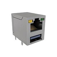 Amphenol Commercial Products RJE361882413 ຕູ້ເຊື່ອມຕໍ່ຮູບແບບ Modular / ຕູ້ເຊື່ອມຕໍ່ Ethernet ຊຸດຊົ່ວ RJ ຢູ່ເທິງ USB ປະເພດ A 2.0 LED