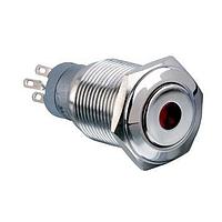 Bulgin MP0045/1E1RD012S ສະຫນັບສະຫນູນຕໍ່ການທຳລາຍ Switches Vandal R LED 12VDC Latch Act Flat prof