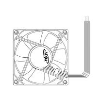 ADDA AD08012HB257304 ພັງລົມ Axial Axial, 80x80x25mm, 12VDC, 37.24CFM, 0.18A, 2.16W, 35.8dBA, Ball, Lead Wire