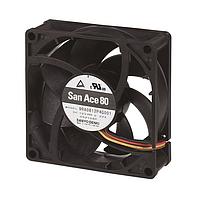 Sanyo Denki 9RA0812S4001 ພັງລົມ Axial DC Axial, 80x80x25mm, 12VDC, ສຽງເສຍນ້ອຍ, Tachometer