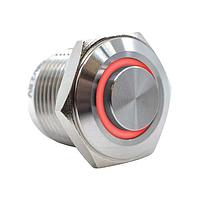 E-Switch PV6H2PXXSS-341 ຕ້ານການທຳລາຍ Anti-vandal, ບໍ່ມີຕິດຕໍ່ສະຕິວຊ໌ພາຍໃນ, ຕົວຊີ້ວັດ Pilot, ຕິດຕັ້ງແຜງ, ດ້ານໜ້າ, ສີເງິນ, LED, ສີຟ້າ, IP65