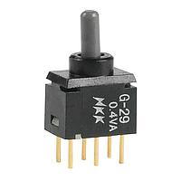 NKK Switches G29AP ສະກອງປຸ່ມສະແກນຂະໜາດນ້ອຍສຸດ DPDT ON-OFF-(ON)