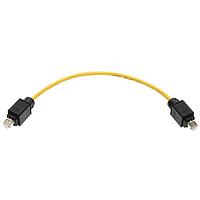 HARTING 09475757001 ສາຍສັ້ນ Cat 6 Han PushPull RJ45 Cat6, ພລາສຕິກ, ສອງທ້າຍ PP RJ45, 2x4xAWG26/7, PUR ເຫຼືອງ, 1.5m