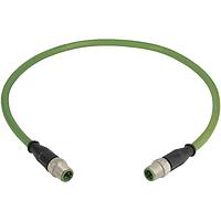HARTING 21349292477070 ສາຍສະເພາະ Cat 5 M12 D-code Double Ended Overmolded Cable Assembly, 4pin, ຜູ້ຊາຍຕົວຕົວເຊັ່ນກັບຜູ້ຊາຍຕົວຕົວ, PUR ສີຂຽວ, 7.0m
