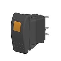 Carling Technologies VMD1A60B-AEC00-000 ສະຫນັບສະຫນູນ Rocker 2-ໂພນ, (ON) - ON - OFF, 20A 12VDC ບໍ່ໄດ້ຮັບການຈຳເລີຍ HP, ເຮັດໃຫ້ສວ່າງ, ສະຫນັບສະຫນູນ Contura II Rocker ສີດໍາ ມີເລນສສີແອມເບີ ແລະ .250 Tab (Q.C.), ຖານ 8 ເທີມິນານ