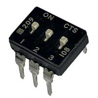 CTS Electronic Components 209-3MS ສະຫນັບ DIP SPST 3 ສ່ວນສະຫນັບ
