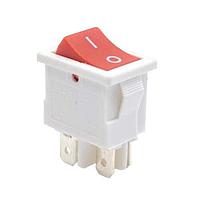 E-Switch RA812C2921 ສະຫນັບສະຫນູນ Power Rocker Switch Rocker, DPST, ປິດ-ເປີດ, ຕິດຕັ້ງແຜ່ນ, Snap-In, ແດງ, I/O ຕັ້ງພູ