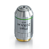 KERN OBB-A1252 ເລນສະເລັດວັດຖຸປະສົງປະກອບກັບແຜ່ນພາບອິນຟິນິຕີ (ບໍ່ມີແຜ່ນກັບກະຈົກ) ສໍາລັບລະດັບການທຳງານໃຫຍ່, 20 x / 0,4, (8,35 mm) (ມີການດຶງກັບ)