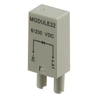 Carlo Gavazzi MODULE22 ໂມດູນປ້ອງກັນ Carlo Gavazzi ສໍາລັບຊຸດປະຕູ ZMI, ZD, ZDM, ມີດາຍໂດດ Free Wheeling A1+, ກຳລັງແຮງງານ 6-230VDC