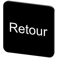 SIEMENS 3SU19000AF160GF0 ປ້າຍປະກັບ, Retour INSCR. LABEL, ສີດຳ 22 X 22MM, RETOUR