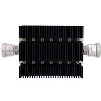 Fairview SA6DFDF100W-50 50 dB Fixed Attenuator 7/16 Female To 7/16 Female Directional Up To 6 GHz Rated To 100 Watts With Black Aluminum Heatsink Body