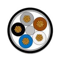 Molex / Flamar 155241-0025 (5 Meters) ສາຍສະເພາະຫຼາຍສາຍ 5Ckt 22AWG TPE BK