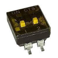 CTS Electronic Components 219-2MSTRF ສະຫນັບ DIP 2 ຕໍ່. ຄວາມສູງກາງ ການປິດທ້າຍດ້ານລຸ່ມ ເທັບອອບ