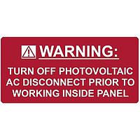 HellermannTyton 596-00235 ປ້າຍແຈ້ງເຕືອນ Solar Label WARNING TURN OFF PV 50/RL