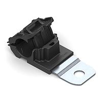 HellermannTyton 151-01950 ຮັບກັບຮັບກັບ Ratchet P-Clamp, 0.52 - 0.77" ຂະໜາດກໍ່ມົດ, 180 ກາງ, 0.51" ຂະໜາດຮູ Hole, PA66HIRHSUV/SS304, ສີດຳ, 200/ctn
