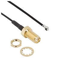 Amphenol RF 336313-14-0300 ການປະກອບສາຍ RF SMA BH Jk-AMC Plg 1.37mm ສາຍ, 300 mm