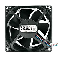 Delta Electronics, Inc. AUB0812H-E ພູມລົມທົດສອບ DC ຮູບທີບ, 80x80x25mm, 12VDC, 11.38CFM, 5.28W, 43dBA, 6000RPM, Sleeve, Tach