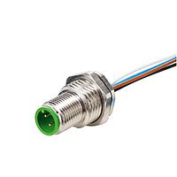 Murrelektronik 7000-17165-9730050 ຕົວເຊື່ອມ M12 MALE FLANGE PLUG A CODED REAR MOUNT, ສາຍ PP 8x0,25 0.5m