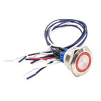 E-Switch PV9FWV0SS-311 Anti-Vandal ANTI-VANDAL, 2A 48VDC, 4PST-2NO/2NC Off-(On), On-(Off), Panel Mount, Front Wire Leads 300mm