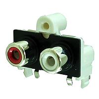 Kobiconn 156-4218-E ຕົວເຊື່ອມ RCA Phono ປຸ່ມຕົວເຊື່ອມ RCA Phono ສີແດງ, ສີຂາວ
