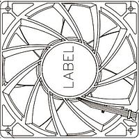 Delta Electronics, Inc. PFC1448HEE79 ພັງລົມ Axial DC Axial, 140x140x38mm, 48VDC, 293.25CFM, 52.8W, 70dBA, Ball, Wire, Tach/PWM