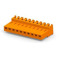 AMP Connectors - TE Connectivity 4-640604-0 ການປະກອບ Receptacle FEED THRU ບໍ່ມີ TAB 10P ສີແດງ 18 AWG