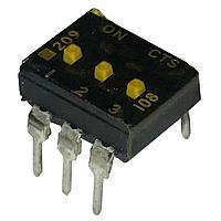 CTS Electronic Components 209-3MSTF ສະຫນັບ DIP ຜ່ານຮູ Hole, ສະຫນັບ DIP ທອງ, 3-ຂາ, ຕົວກະທົບລະດັບກາງ, ການປິດທ້າຍ, ການປິດດ້ວຍເຊື້ອກ, ປິດອອກ, ກະປ່ອງ TUBE