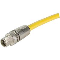 HARTING 21330100850005 ເສັ້ນສາຍເຊນເຊີ / ເສັ້ນສາຍອັກຕູເວີ M12 X-code Slim Design Single Ended Cable Assembly, 8pin, straight male, 4x2xAWG26/7 Cat7a, PUR yellow, 0.5m
