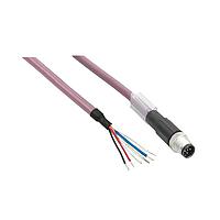 SCHNEIDER TCSXCNDFNX1V ເຄື່ອງສາຍ Ethernet / ເຄື່ອງສາຍເຄືອກຕໍ່ CABLE,STRAIGHT,M8-4P, FEMALE-WIRE, 1M