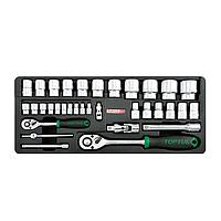 TOPTUL GCAT3402 ດຣ. Flank Socket Set (1/2" & 1/4", 34 pcs)