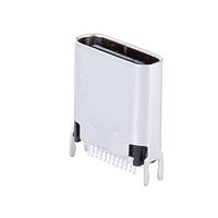 Same Sky (formerly CUI Devices) UJ32-C-V-G-FMT-3-P24 USB Type C Type C, 3.2, ຕັ້ງຕົ້ນ, ກະທົບທອງ 3u, F Splint Mount, PCB 1.0mm, 24 ພິນ, EMI