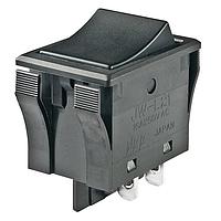 NKK Switches JWL21RAA ສະຫນັບສະຫນູນ Rocker 16A DPST ON OFF ສີດໍາ