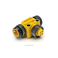 Amphenol SINE Systems P29310 ຕົວເຊື່ອມມິດຕຣິກຮູບວົງກົມ MiniBoss 4 Pin Tee Adapter