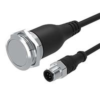 EAO 82-665A.2000 ປຸ່ມກົດຕ້ານການທຳລາຍ.ຮັກສາໄວ້.22mm.ເຫຼັ້ງເຫຼືອງສະຫຼອງ SUS 316L.ພື້ນຜິວ/ລະດັບ.Ag.ສາຍສັ້ນ 200mm ມີຕໍ່ M12