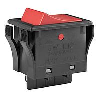 NKK Switches JWL12RCA/UCV ສະຫນັບສະຫນູນ Rocker SPDT TV8 RTD ຝາແດງ ຕົວເຄື່ອງສີດຳ