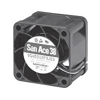 Sanyo Denki 109P0412P3G033 ພັງລົມ Axial DC Axial, 40x40x28mm, 12VDC, 20.83CFM, 0.39A, 50dBA, ການຄວບຄຸມປິດວົງຈອນ PWM