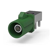 Raydiall Automotive R197.160.E28 ຕູ້ຕໍ່ PCB ມຸມຂວາ ການກະທົບດ້ວຍການກະທົບ Fakra PCB ລະດັບ 5mm pitch coding E