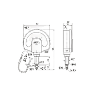 Mahr 4335005KAL ເຄື່ອງປຽບທຽບ Dial ກົນຈັກ (1002 T, ± 25 µm, IP54)