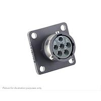 Eaton Souriau-Sunbank UTGX010D98S ຮັບສິນສ່ວນ Receptacles Square flange receptacle, ບໍ່ມີ backshell, ມີ 6 ຕິດຕໍ່ PCB ຜູ້ຍິງ, IP68/69K ໃນສະພາບບໍ່ໄດ້ຕໍ່ກັນ